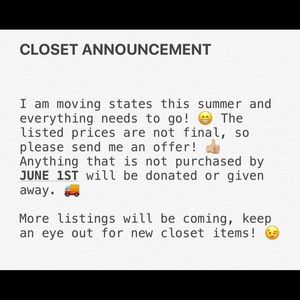 Closet Announcement